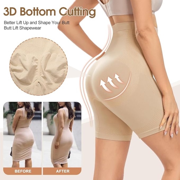 Shapewear Shorts for Women Tummy Control High Waisted Seamless Body Shaper - Picture 3 of 6